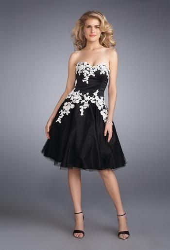 short wedding dress, black