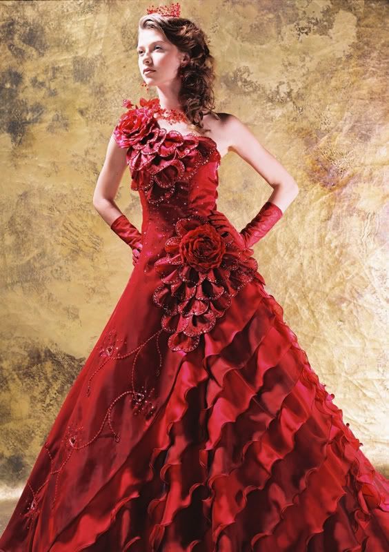 red bridal dress dd105