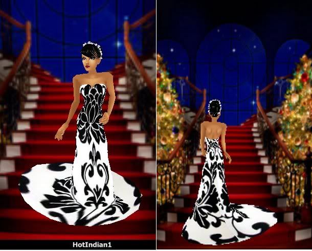 blk white formal gown