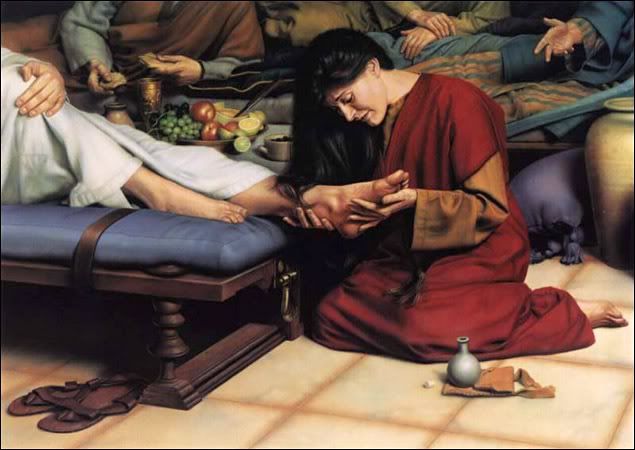 washing Jesus' feet Pictures, Images and Photos