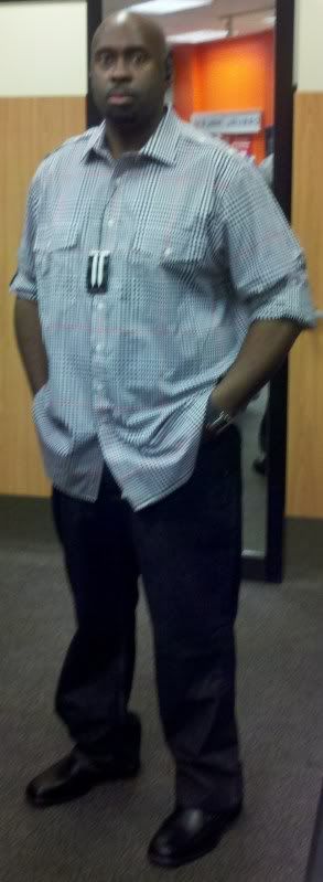 Slimming (Checkered Synergy Shirt), Trying on new clothes for the first time since surgery.