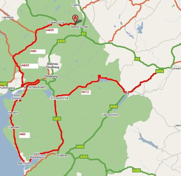 Betws+y+coed+map