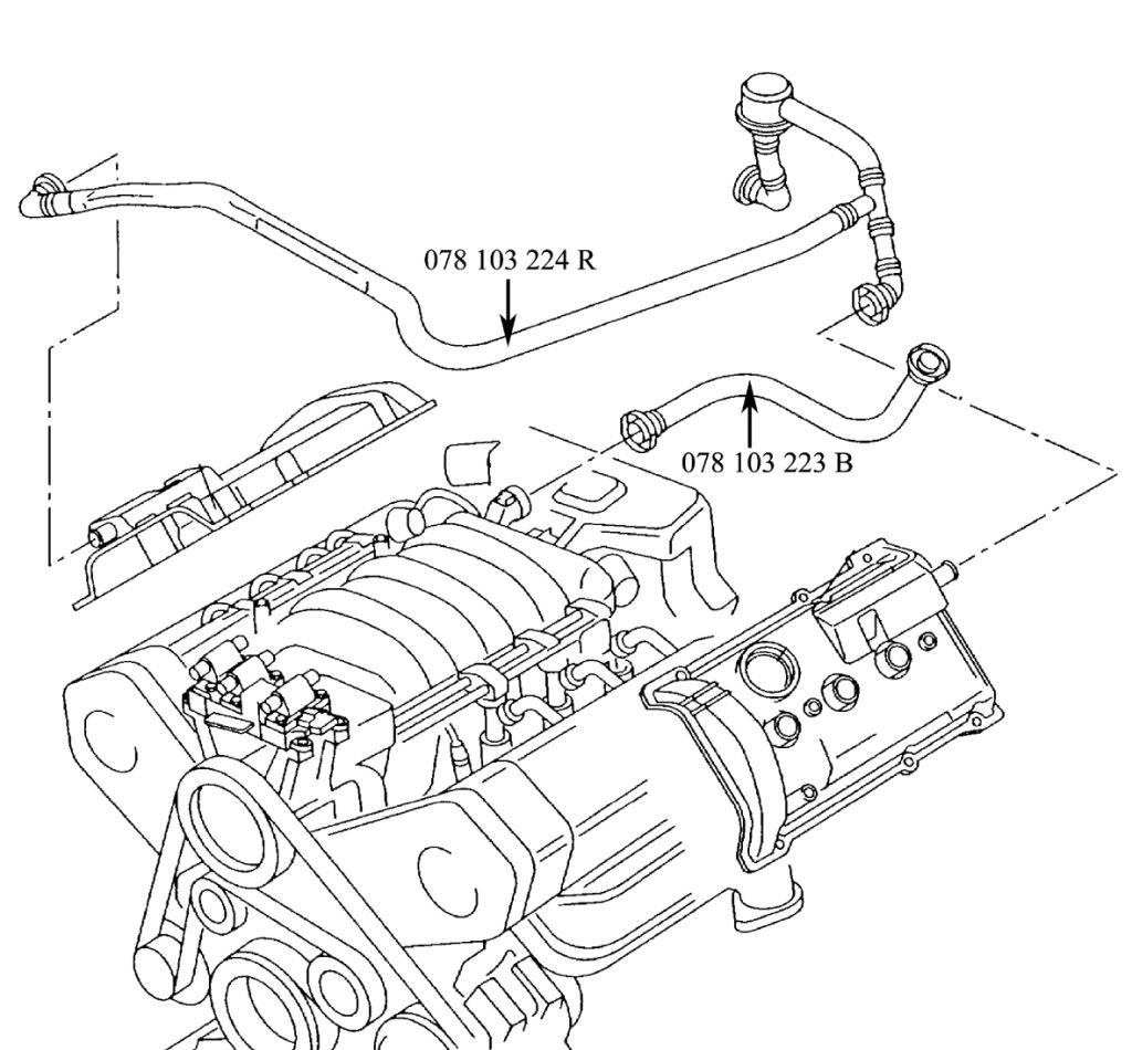 Audi a6 crankcase breather hose