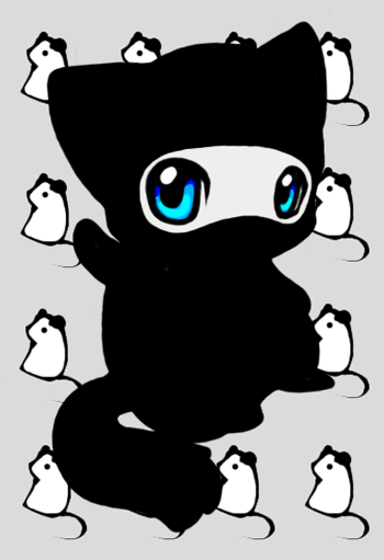 Hello Kitty Zombie Ninja Ooak by *Undead-Art on deviantART