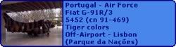 Portugal - Air Force Fiat G-91R/3 5452 (cn 91-469) Tiger colors