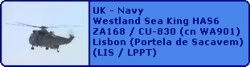 UK - Navy Westland Sea King HAS6 ZA168 / CU-830 (cn WA901)