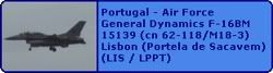 Portugal - Air Force General Dynamics F-16BM Fighting Falcon 15139 (cn62-118/M18-3)