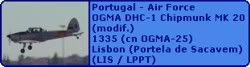 Portugal - Air Force OGMA DHC-1 Chipmunk MK 20 (modif.) 1335 (cn OGMA-25)