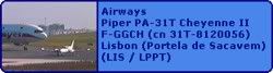 Airways Piper PA-31T Cheyenne II F-GGCH (cn 31T-8120056)