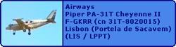 Airways Piper PA-31T Cheyenne II F-GKRR (cn 31T-8020015)