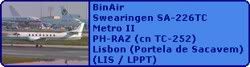 BinAir Swearingen SA-226TC Metro II PH-RAZ (cn TC-252)