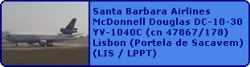 Santa Barbara Airlines McDonnel Douglas DC-10-30 YV-1040C (cn 47867/178)