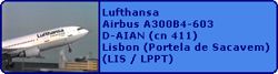 Lufthansa Airbus A300B4-603 D-AIAN (cn 411)
