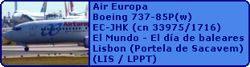 Air Europa Boeing 737-85P(w) EC-JHK (cn 33975/1716) El Mundo stickers