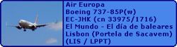 Air Europa Boeing 737-85P(w) EC-JHK (cn 33975/1716) El Mundo stickers