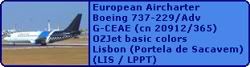 European Aircharter Boeing 737-229/Adv G-CEAE (cn 20912/365) OZJet basic colors