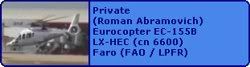 Roman Abramovich Eurocopter EC-155B LX-HEC (cn 6600)