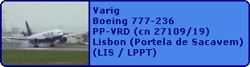 Varig Boeing 777-236 PP-VRD (cn 27109/19)