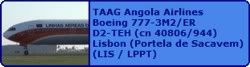TAAG Angola Airlines Boeing 777-3M2/ER D2-TEH (cn 40806/944)