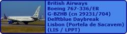 British Airways Boeing 767-336/ER G-BZHB (cn 29231/704) Delftblue Daybreak
