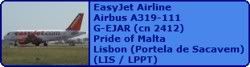 EasyJet Airline Airbus A319-111 G-EJAR (cn 2412) Pride of Malta
