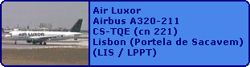 Air Luxor Airbus A320-211 CS-TQE (cn 221)