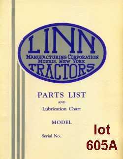Linn Tractor Parts List April 8, & 9, 2006 Friedman Antique Wrench Auction Pics