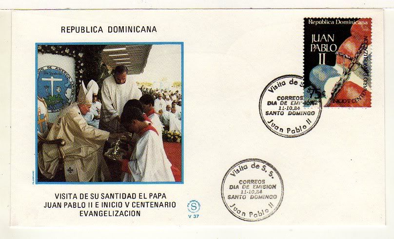 A4925) 1984 Official FDC John Paul II SPAIN DOM. PORT.  