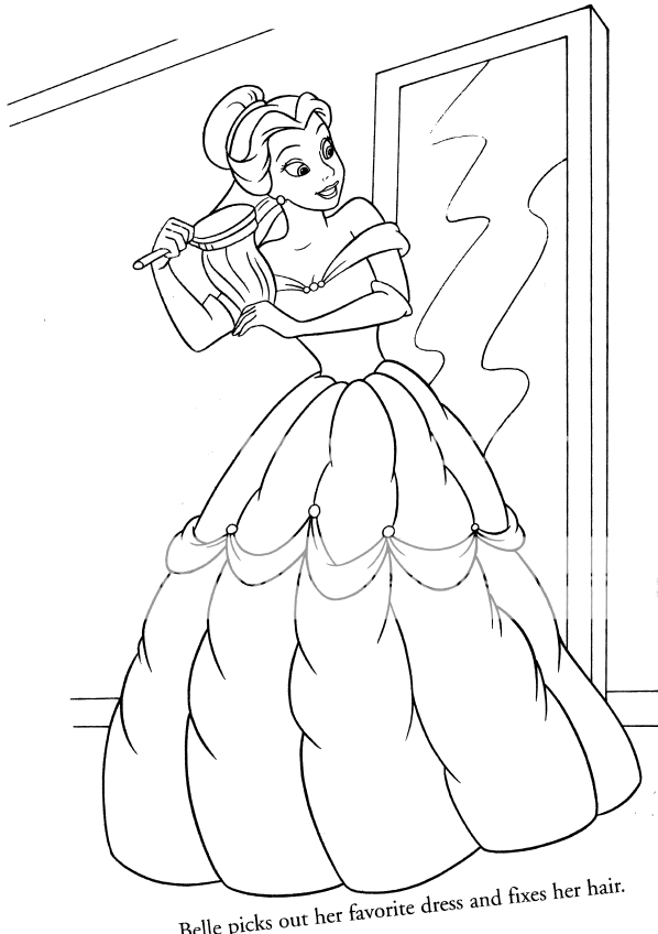 Belle colouring pages - Disney Princesses