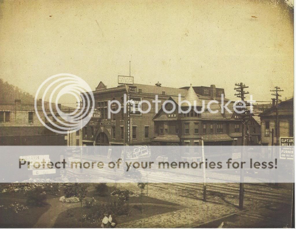 Old Photo St Scene Showing Cambria Theatre Johnstown Pa 1906