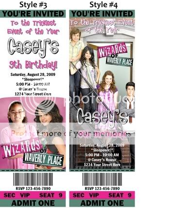 Wizards Of Waverly Place Birthday Party Invitations   