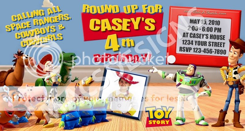 Toy Story 3 Custom Birthday Party Invitations Favors  