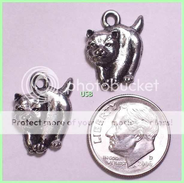 CHOW CHOW DOG BREED~ Antique Pewter Charms (#406 2)  