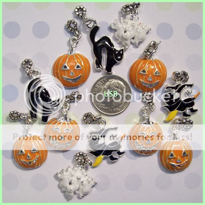 12) ASSORTED HALLOWEEN HOLIDAY Charms (#698)  