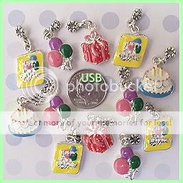 WHOLESALE 10 Colorful BIRTHDAY PARTY Theme Charms #104  