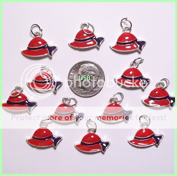 WHOLESALE LOT (12) RED HAT SOCIETY Enamel Charms #639  