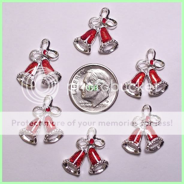 BELLS ~ CHRISTMAS HOLIDAY ENAMEL CHARMS #610  