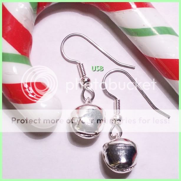 Jingle Bell Christmas Holiday Earrings w/surgical steel earwires #724 