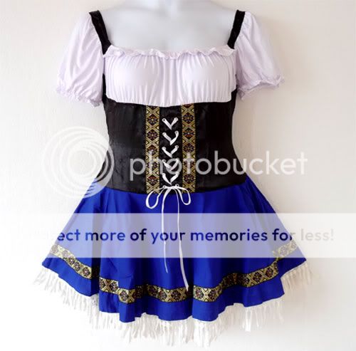 Plus Size 3XL 4XL Women Adult Beer Girl Serving Wench Costume Dress 