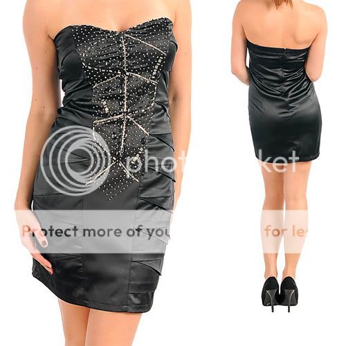 Plus Size 3X Beads Sequins Evening Prom Cocktail Mini Dress Black 3X 