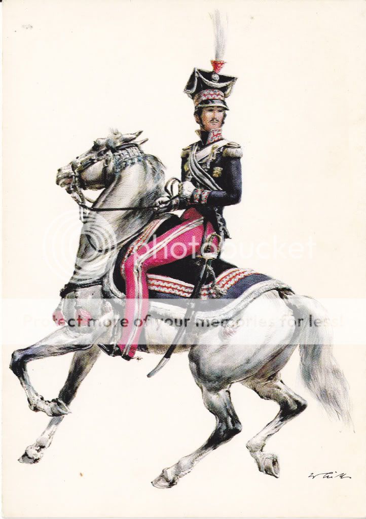 1807 POLISH GENERAL MAN ON HORSE CIRCA 1970 POSTCARD   ARTIST SIGNED W 