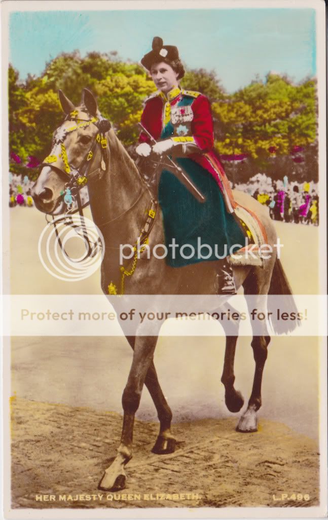 VINTAGE RPPC QUEEN ELIZABETH RIDING WINSTON SIDESADDLE HORSE 