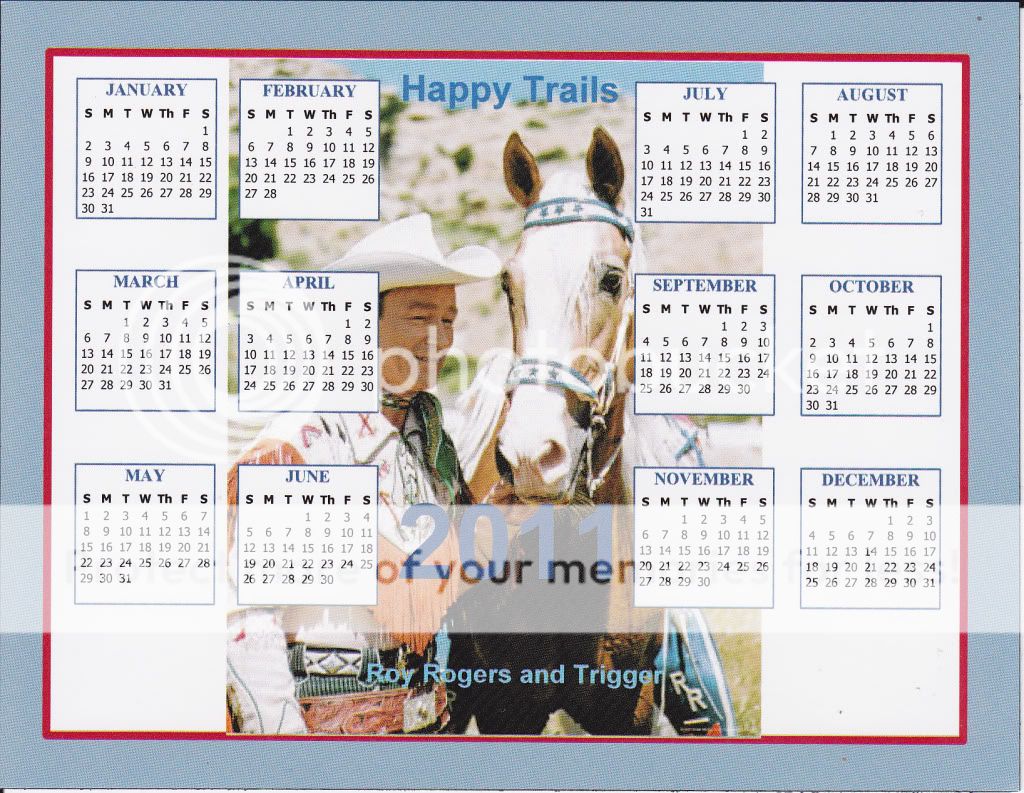 ROY ROGERS TRIGGER HORSE ~ CALENDAR MAGNET 2011  